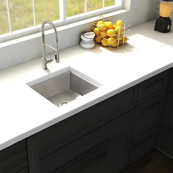 ZLINE 15" Boreal Undermount Single Bowl Bar Kitchen Sink with Basket Strainer - SUS-15