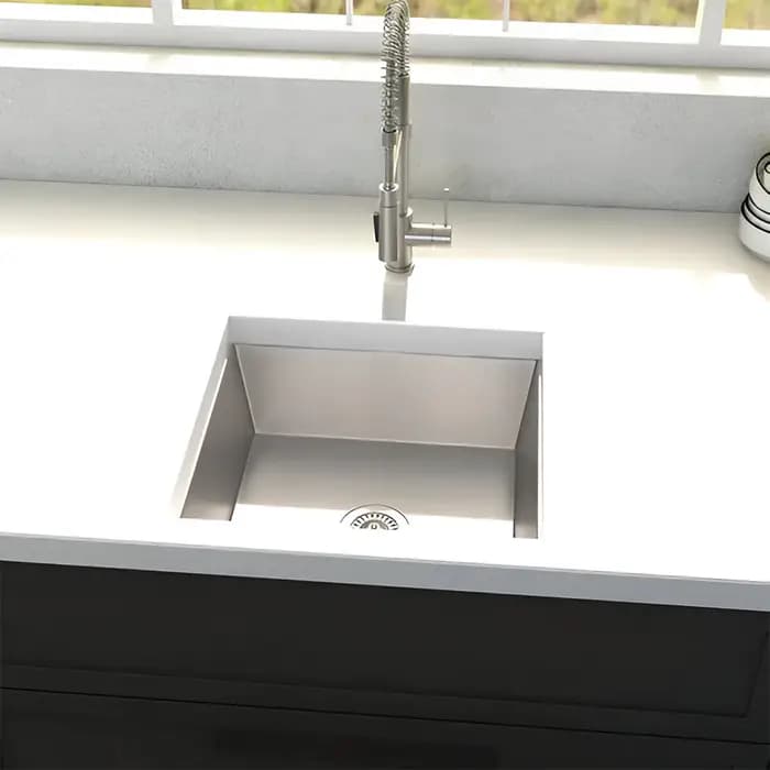 ZLINE 15" Boreal Undermount Single Bowl Bar Kitchen Sink with Basket Strainer - SUS-15