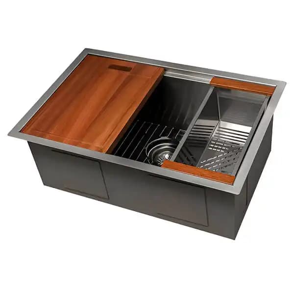 ZLINE 27" Garmisch Undermount Single Bowl Kitchen Sink with Bottom Grid and Accessories - SLS-27