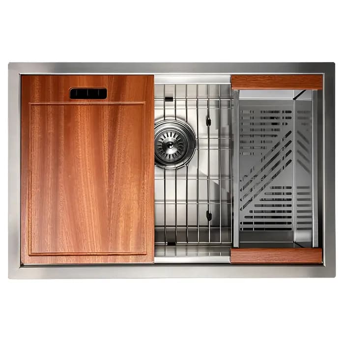 ZLINE 27" Garmisch Undermount Single Bowl Kitchen Sink with Bottom Grid and Accessories - SLS-27
