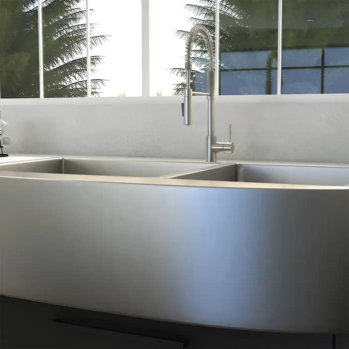 ZLINE 36" Niseko Farmhouse Apron Mount Double Bowl Kitchen Sink with Bottom Grid - SA50D-36