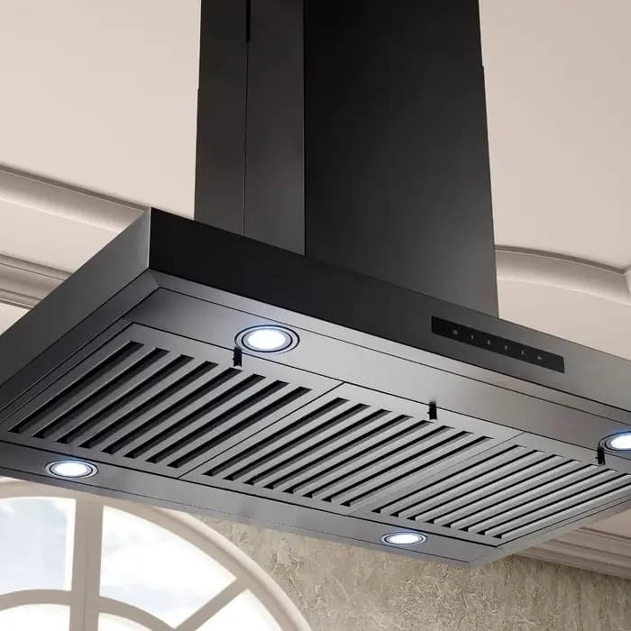 ZLINE - Convertible Island Mount Range Hood in Black Stainless Steel - BSKE2iN